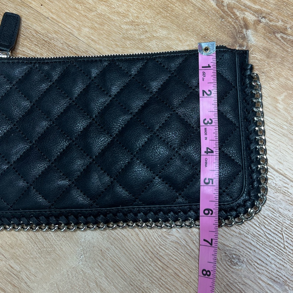 Forever 21 soft faux quilted leather with silver metal chain detail. Clutch. - Picture 3 of 6
